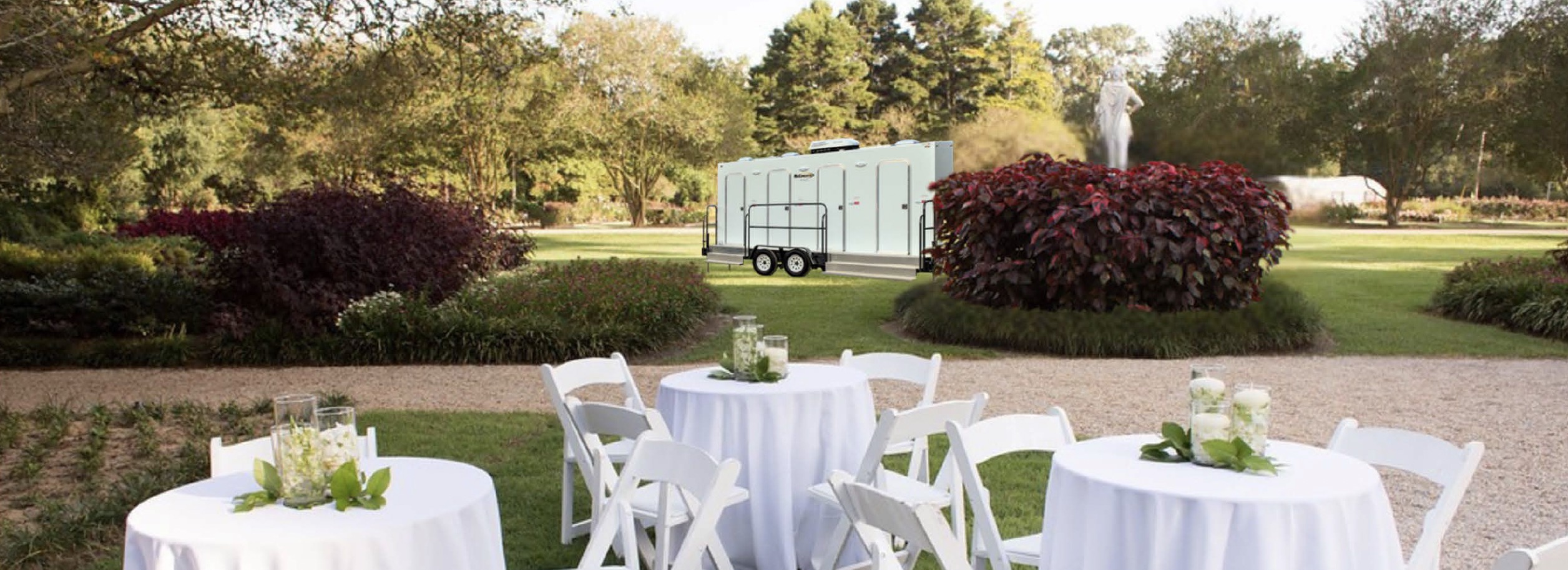 Tent + Restroom Combo for Outdoor Weddings